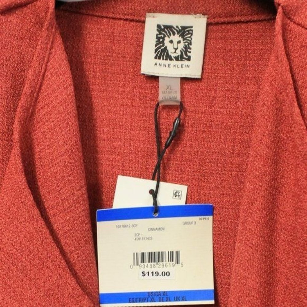 Anne Klein Drape Front Jacket Cinnamon NWT, Large - Picture 4 of 4